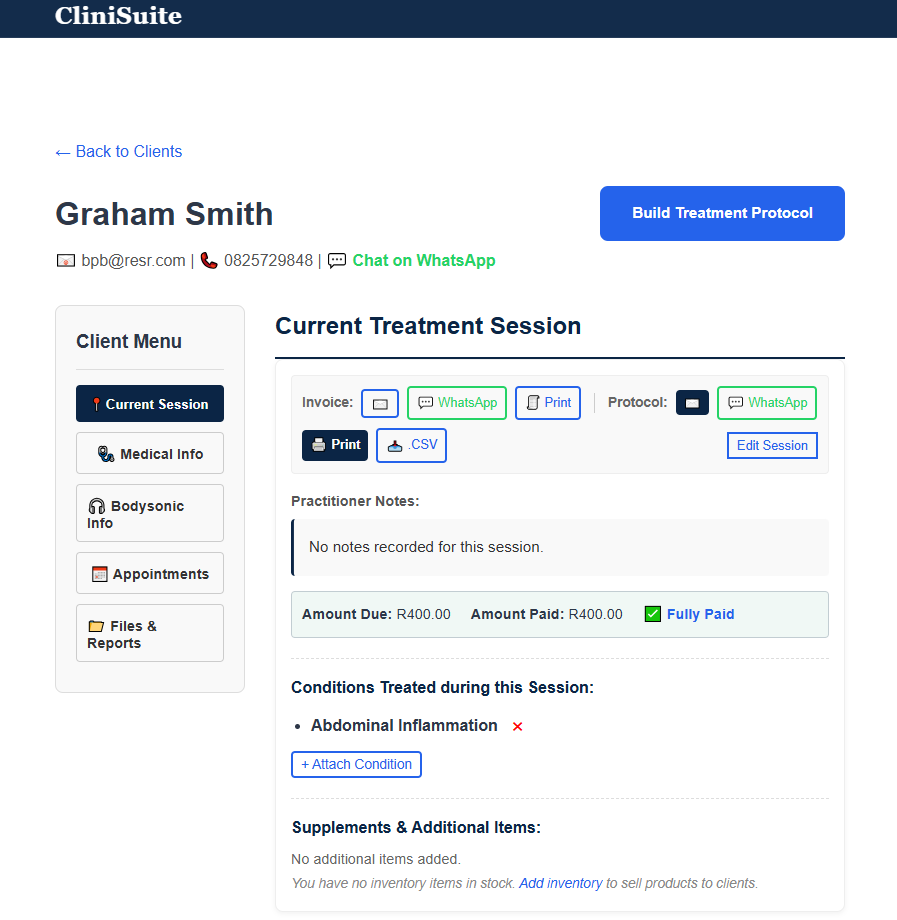 Clinical Session Notes
